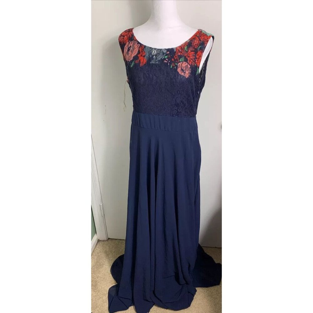 Lillys Fashion Size XL Navy Floral Lace Dress